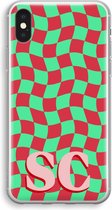 Gepersonaliseerd - Case Company® - Hoesje geschikt voor iPhone X hoesje - Grid Monogram - Soft Cover Telefoonhoesje - Bescherming aan alle Kanten en Schermrand