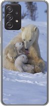 Geschikt voor Samsung Galaxy A53 5G hoesje - IJsberen - Sneeuw - Wit - Siliconen Telefoonhoesje