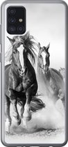 Geschikt voor Samsung Galaxy A52 5G hoesje - Paarden - Dieren - Illustratie - Siliconen Telefoonhoesje
