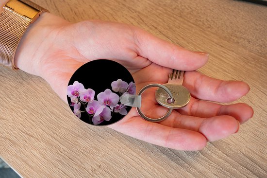 Porte-clés - Orchidée - Fleurs - Rose - Flora - Plastique - Rond - Cadeaux à distribuer