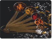 Muismat Groot - Kruiden - Lepels - Zout - Specerijen - Zwart - 40x30 cm - Mousepad - Muismat