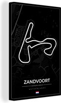 Canvas Schilderij Formule 1 - Circuit Zandvoort - Racebaan - Nederland - Circuit - Zwart - 20x30 cm - Wanddecoratie - F1 23 - Vaderdag cadeau - Geschenk - Cadeautje voor hem - Tip - Mannen