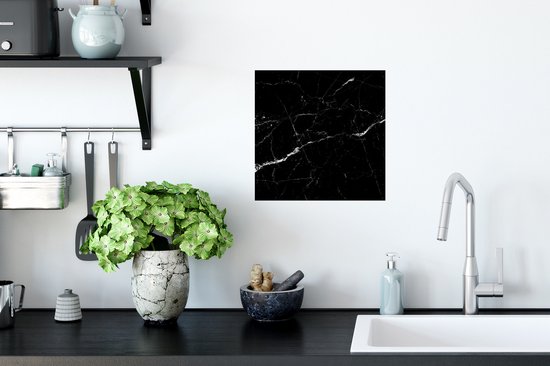 Stickers muraux - Sticker Feuille - Marbre - Zwart - Aspect Marbre - Wit - Luxe - Pierre - 30x30 cm - Film Adhésif - Stickers muraux Chambre Enfant - Papier Peint Auto Adhésif