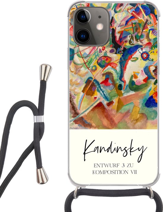 Coque avec cordon iPhone 11 - Entwurf 3 zu komposition VII - Kandinsky - Vieux maîtres - Siliconen - Bandoulière - Coque arrière avec cordon - Coque pour téléphone avec cordon - Coque avec corde