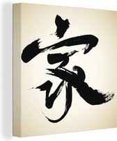 Canvas Schilderij Chinees teken voor thuis - 50x50 cm - Wanddecoratie