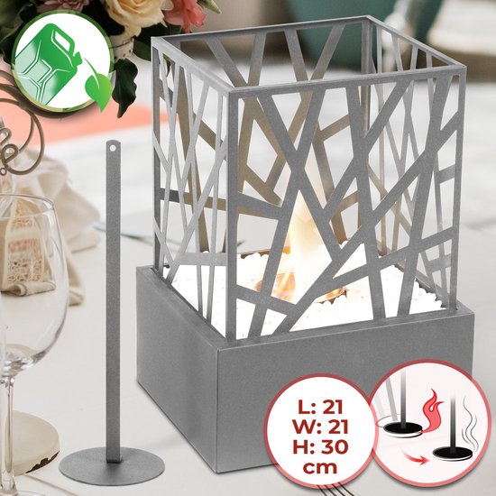 Jago - Tafelhaard - Binnen/Buiten - Open Haard - Decoratievuur - RVS - Inclusief Vuurdover