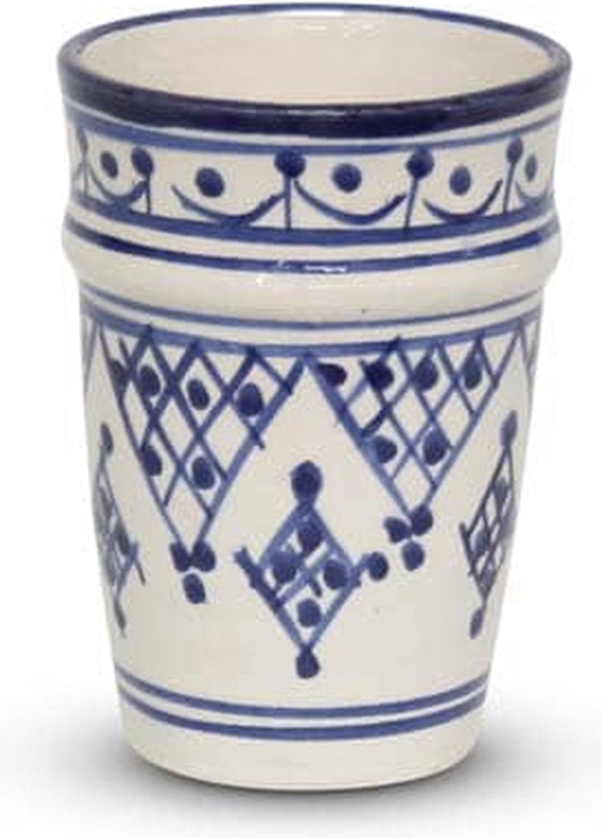 Goedkoopste Safaary - Marokkaanse Beker Blauw Zerbia Beldi Ø 8 x 11cm
