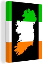 Canvas Schilderij Het land Ierland met de kleuren van de Ierse vlag - 60x80 cm - Wanddecoratie