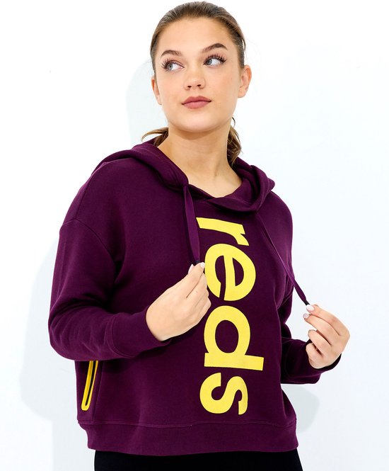 Redsware Hoodie Dames met Print - Comfy Fleece - Paars