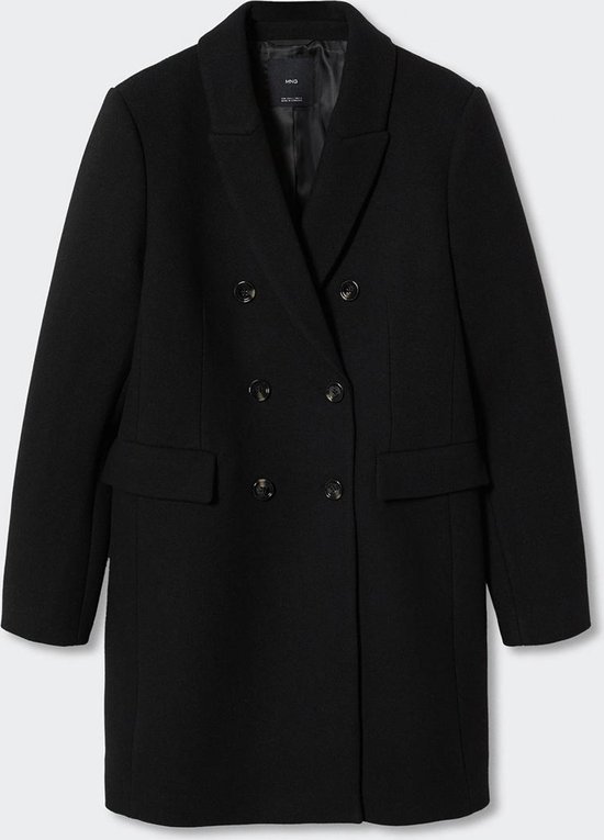 Mango Coat Manteau en laine croisé 47050039 99 Taille femme - XL | bol.com