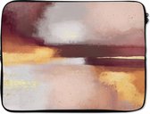 Laptophoes - Abstract - Pastel - Verf - Goud - Glitters - Laptop sleeve - Laptop case - 17 Inch
