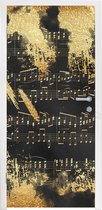 Deursticker Muziek - Goud - Zwart - 85x215 cm - Deurposter