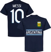 Argentinië Messi 10 Team T-Shirt - Navy - M