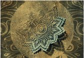 Fotobehangkoning - Behang - Vliesbehang - Fotobehang - Golden Treasure - Mandala - 250 x 175 cm
