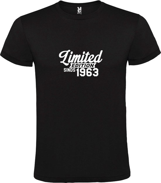 T-shirt Zwart avec image « Limited depuis 1963 » Wit Taille XS