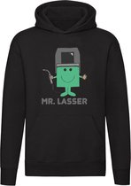 Mr. Lasser | lassen | snijbranden | lasbril | gereedschap | zagen | werk | beroep | Unisex | Trui | Sweater | Hoodie | Capuchon | Zwart