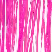 4x stuks folie deurgordijn roze 200 x 100 cm - Feestartikelen/versiering - Tinsel deur gordijn