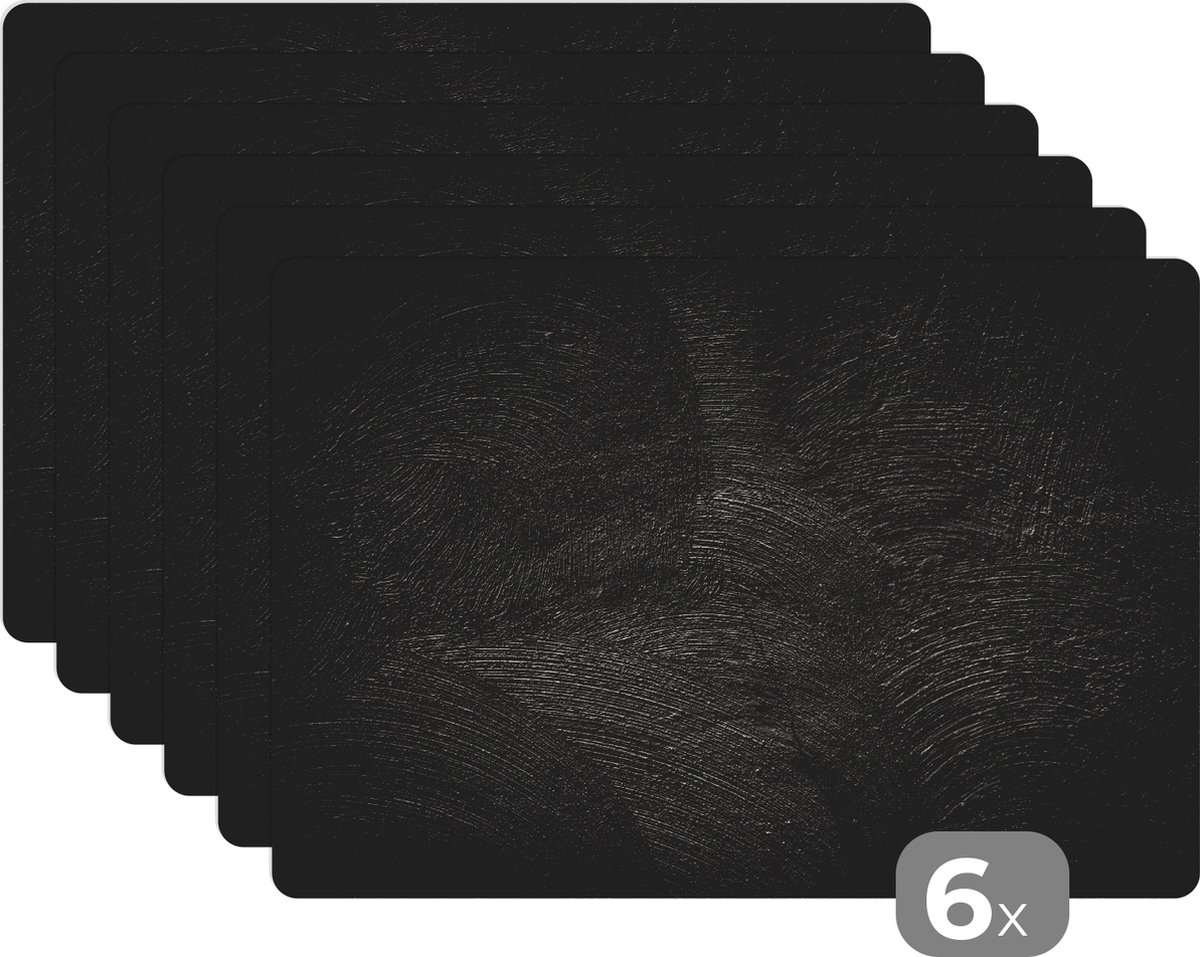 Placemat beton structuur zwart Zwarte placemats kunststof 45x30 cm