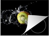 KitchenYeah® Inductie beschermer 60x52 cm - Kiwi - Fruit - Stilleven - Water - Zwart - Kookplaataccessoires - Afdekplaat voor kookplaat - Inductiebeschermer - Inductiemat - Inductieplaat mat