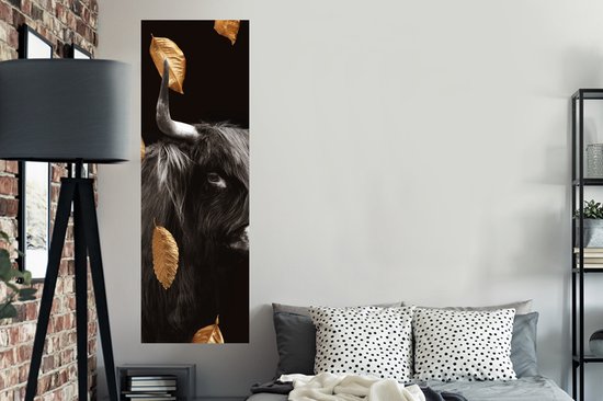 Stickers muraux - Feuille autocollante - Highlander écossais - Zwart - Wit - Or - 50x150 cm - Film adhésif - Stickers muraux chambre d'enfant - Papier peint autocollant - Papier peint autocollant - Feuille autocollante