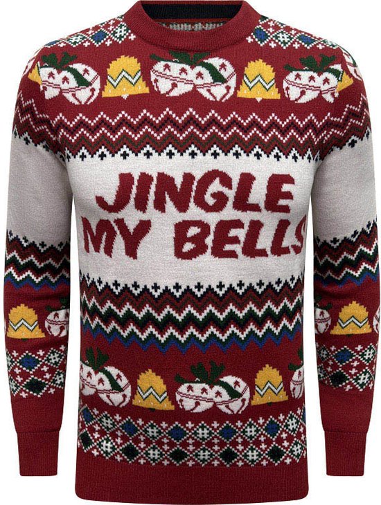 Pull de Noel Jingle My Bells Rouge Wit Taille Homme XL bol