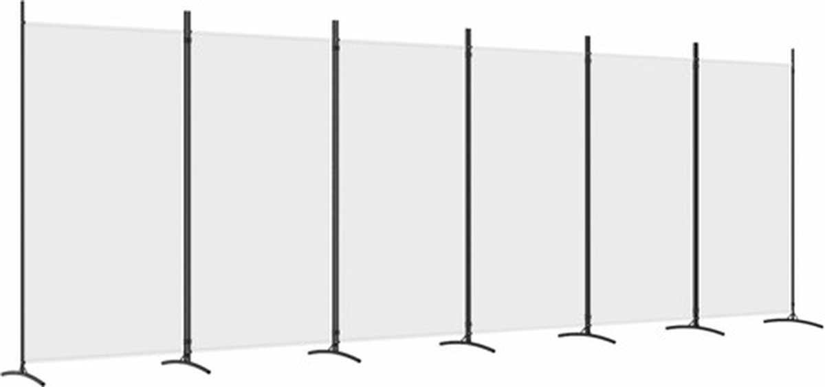 vidaXL - Kamerscherm - met - 6 - panelen - 520x180 - cm - stof - wit