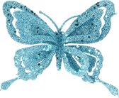 1x décoration papillons sur clip pailleté bleu glacier 14 cm - Décoration mariage / Décoration de Noël décoration papillons
