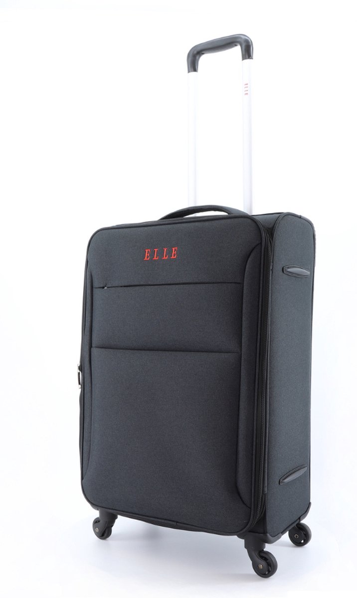 ELLE Pledge M - zachte bagage koffer met 4 wielen. Beige