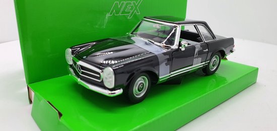 Mercedes-Benz 230SL 1963 Zwart 1:24 Welly Nex | bol