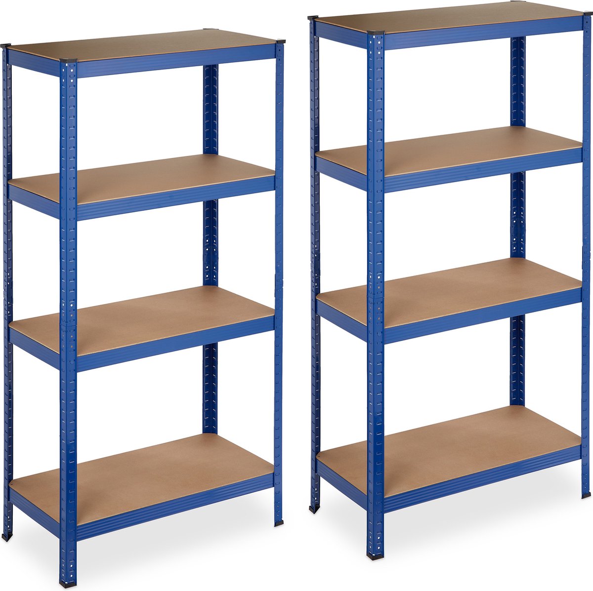 Relaxdays 2x stellingkast metaal - tot 280 kg - opbergrek met 4 etages - legbordstelling