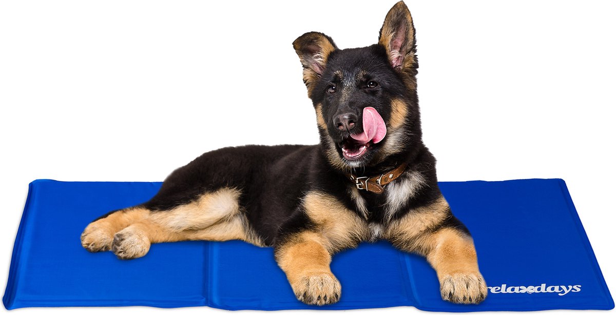 Bol.com koelmat hond - verkoeling - met gel - 50 x 90 cm - blauw aanbieding