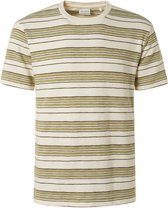 No Excess - T-shirt Strepen Creme - Heren - Maat XL - Modern-fit