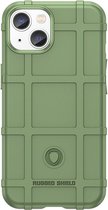 iPhone 14 Plus Hoesje - Rugged Shield TPU Gelcase - Groen - GSM Hoesje - Telefoonhoesje Geschikt Voor iPhone 14 Plus