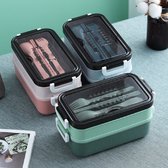 LuxeBass 2-delig Bento Lunchbox Lunchtrommel met Bestek en Soepkom (roze) | Luchtdicht Lekvrij | Magnetron- en Vaatwasserbestendig - LB598