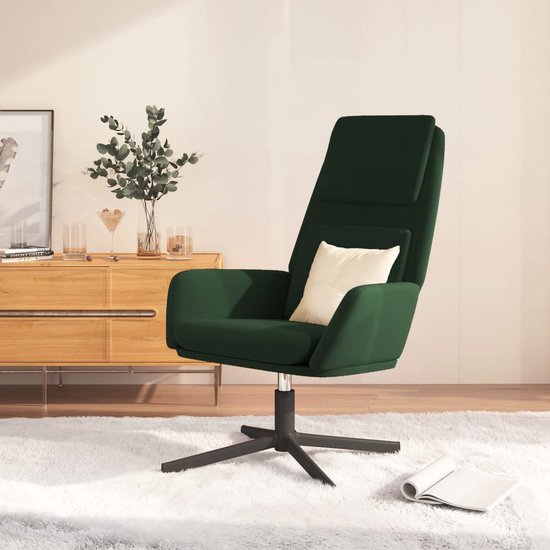 Prolenta Premium – Relaxstoel fluweel donkergoen- Fauteuil – Fauteuils met armleuning – Hoes stretch – Relax – Design