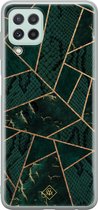 Casimoda® hoesje - Geschikt voor Samsung A22 4G - Abstract Groen - Backcover - Siliconen/TPU - Groen