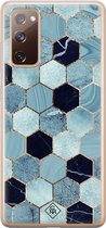 Casimoda® hoesje - Geschikt voor Samsung S20 FE - Blue Cubes - Backcover - Siliconen/TPU - Blauw