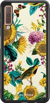 Casimoda® hoesje - Geschikt voor Samsung Galaxy A7 (2018) - Zonnebloemen / Bloemen - Zwart TPU Backcover - Bloemen - Geel