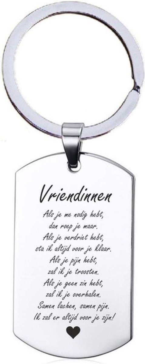 Sleutelhanger RVS - Vriendinnen