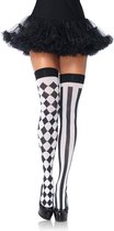 Leg Avenue Bas cuissardes Harlequin Zwart/ Wit