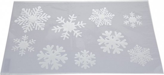 Kerst raamsjablonen sneeuwvloken plaatjes 54 cm - Raamdecoratie Kerst - Sneeuwspray sjabloon