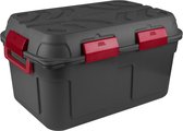 Sunware - Q-line Tuinbox - Opbergbox Tuin - Opbergbox Buiten - Waterdicht - 130L - Antraciet Rood - 79 x 54,5 x 42,5 cm