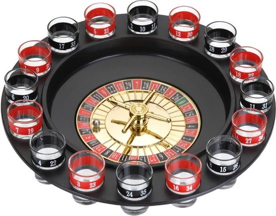 Jeu de roulette à boire de 19 pièces - avec 16 verres à shooter - Ø30cm de  diamètre | Jeux | bol.