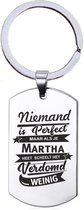 Niemand Is Perfect - Martha - RVS Sleutelhanger