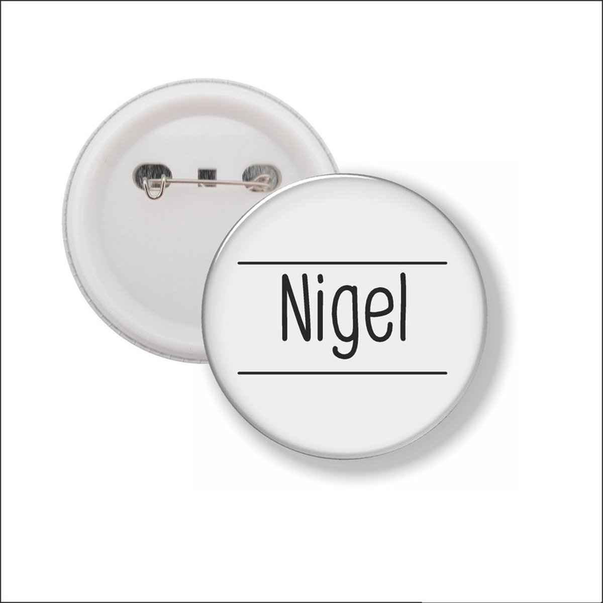 Button Met Speld 58 MM - Nigel