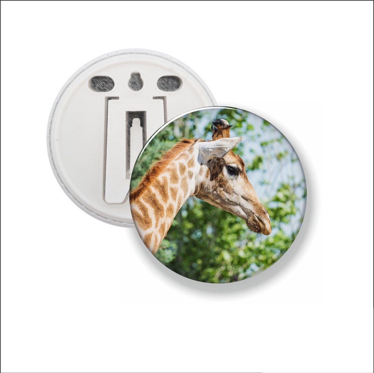 Button Met Clip - Giraffe