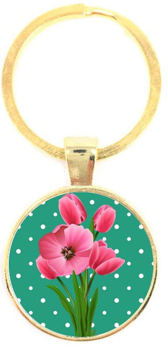 Sleutelhanger Glas - Tulpen