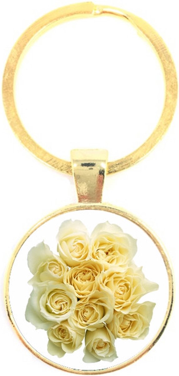 Sleutelhanger Glas - Rozen