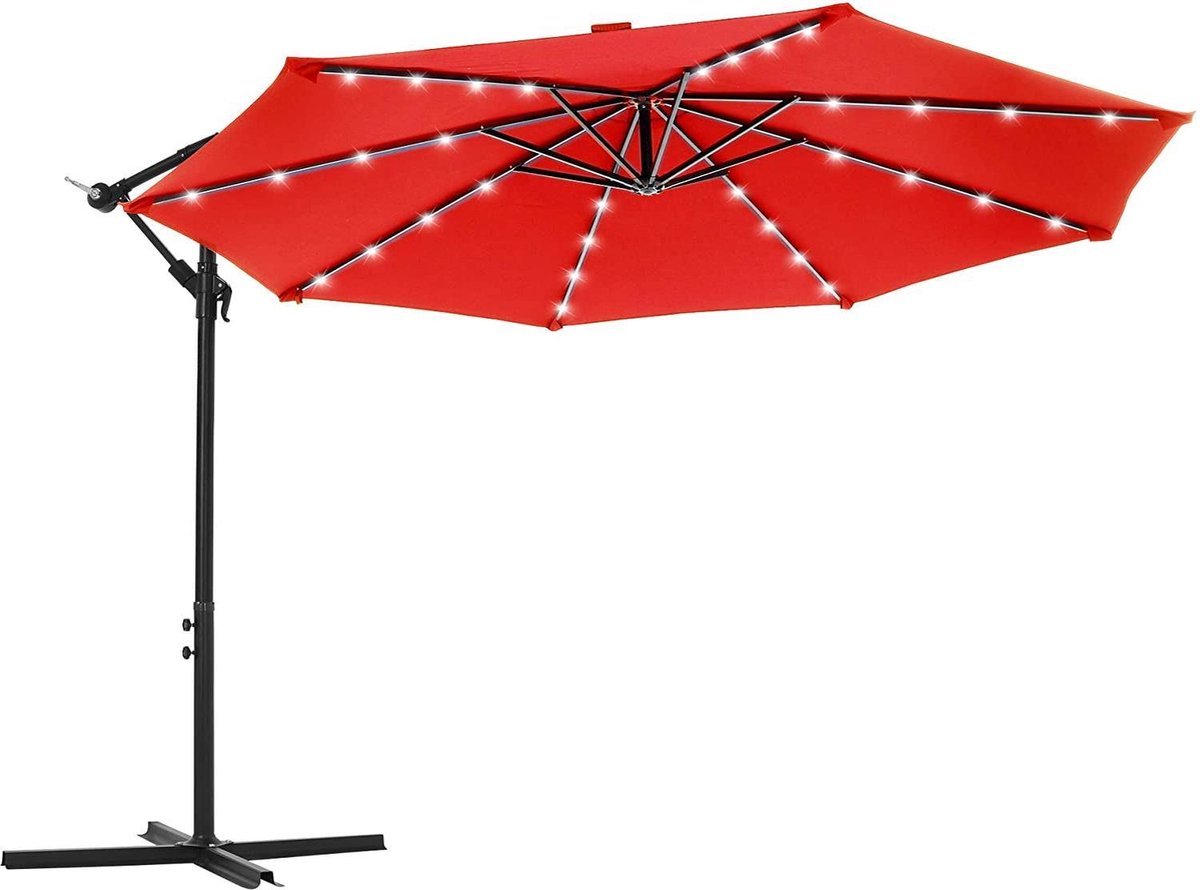 Handson zweefparasol Menorca zwart 350 cm met hendel kopen? | Parasols