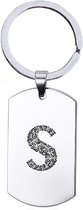 Porte-clés en acier inoxydable - Lettre avec baroque - S
